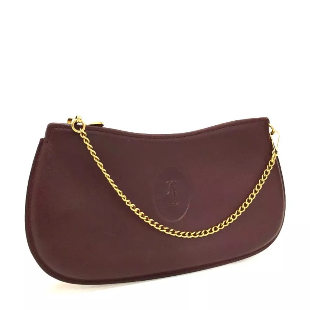 Cartier Bordeaux Leather Wristlet